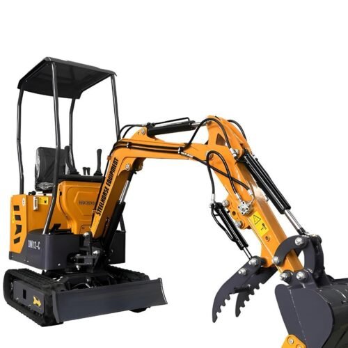 1-Ton Mini Excavator with 13.5 HP Gas Engine, Hydraulic Thumb & Side-Swing Boom