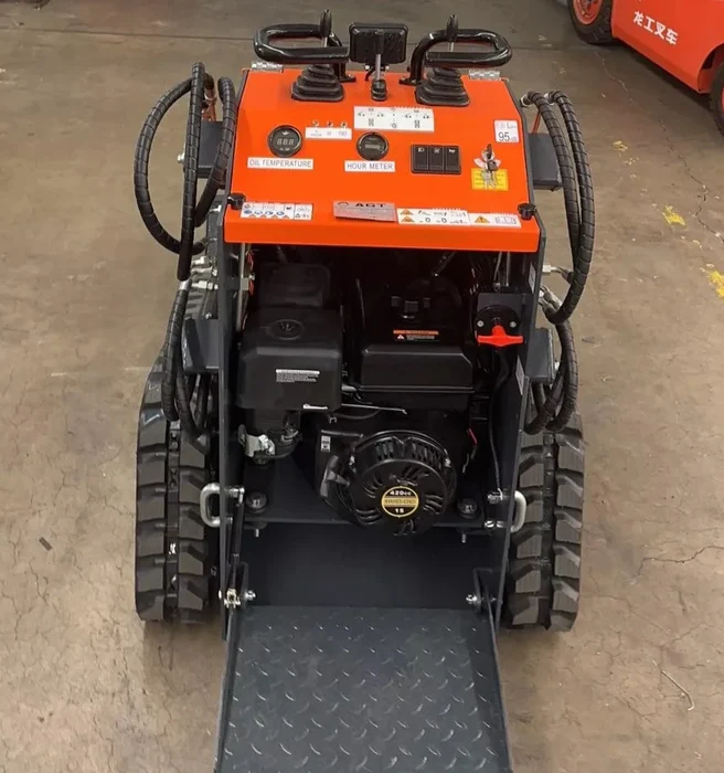 0.75-Ton Stand-On Skid Steer Track Loader with Crawler Tracks - Image 2