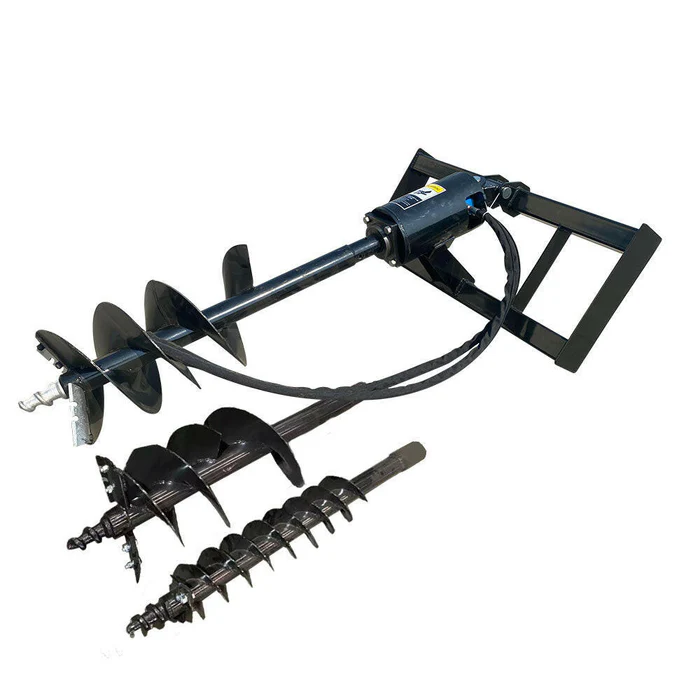 Skid Steer Hydraulic Auger with 3 Bits