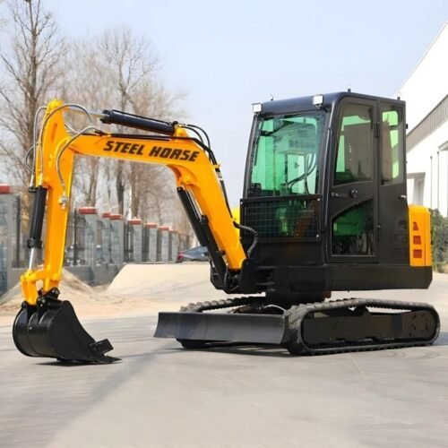 3.5-Ton Mini Excavator with Yanmar Diesel Engine, Enclosed Cab & Pilot Controls